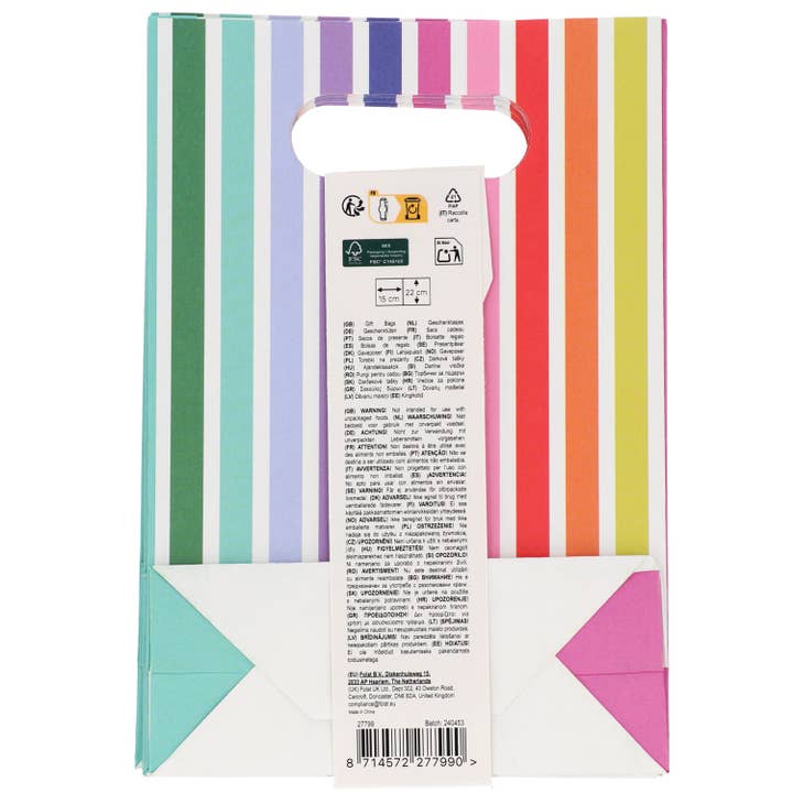 Folat BV - Wholesale Gift Bag - Gift bags - Stripetastic - 6 pieces2