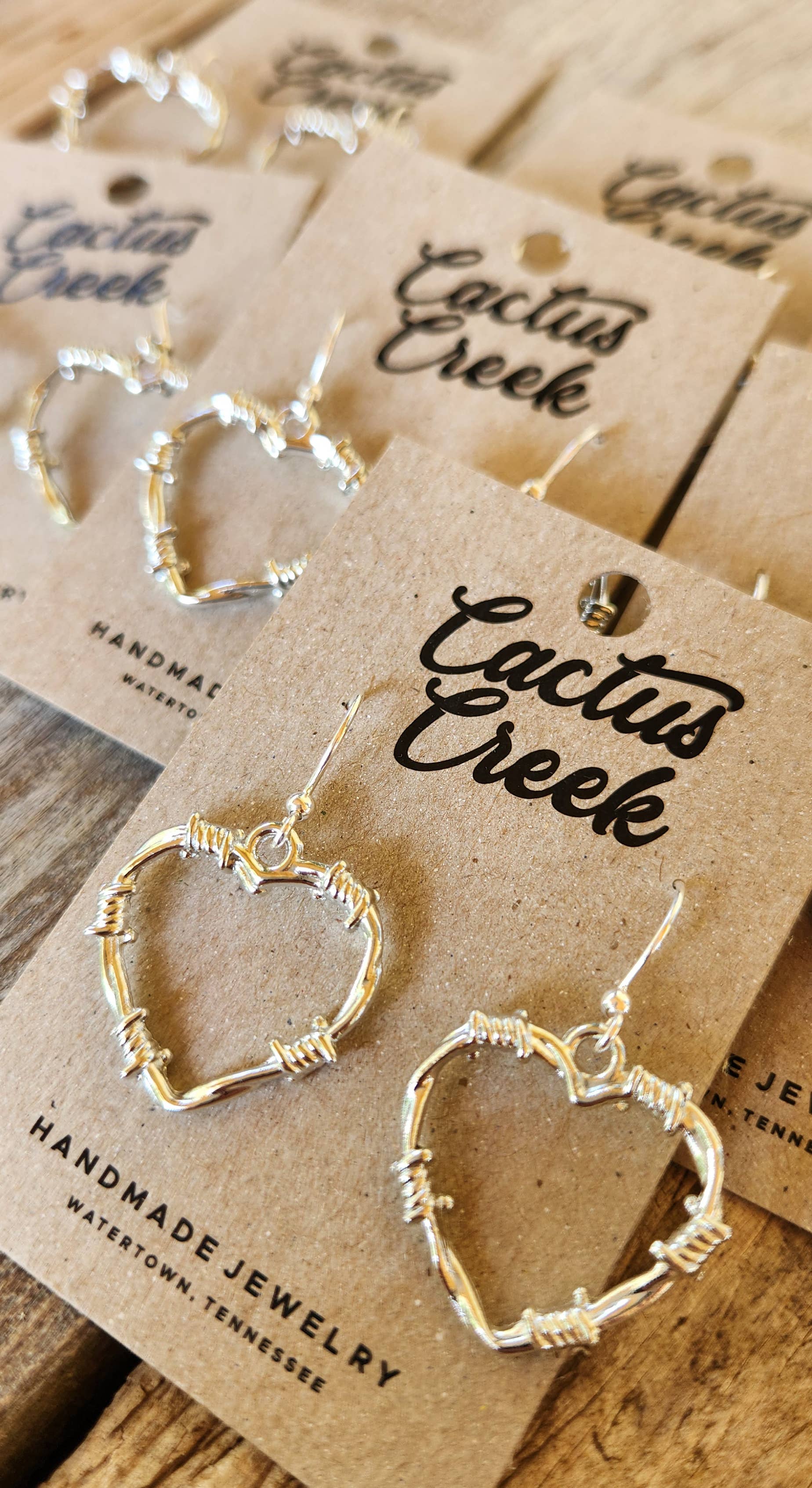 Cocklebur & Co. - Wholesale Dangle Earrings - Barbed Wire Heart Earrings7