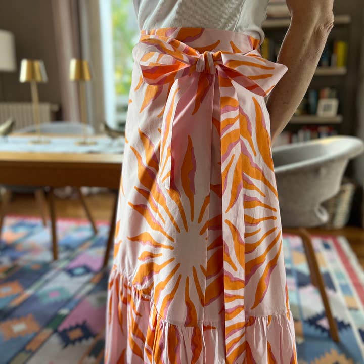Beastly Threads - Wholesale Skirt - Women's - Pink Narwhal Ruffle Wrap Skirt