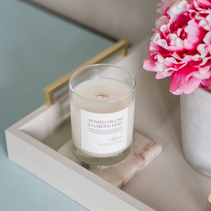 Applewood Candle Co - Wholesale Jar/Filled Candle - POMELO BLUSH & GARDEN HERB | Luxury Coconut-Soy Candle