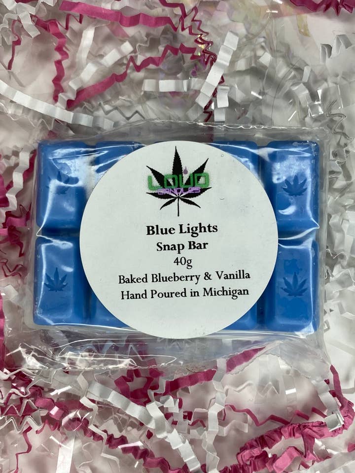 Blue Lights Snap Bar for wholesale by Loud Candle Company