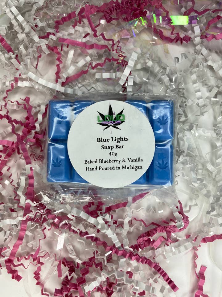 Blue Lights Snap Bar for wholesale by Loud Candle Company
