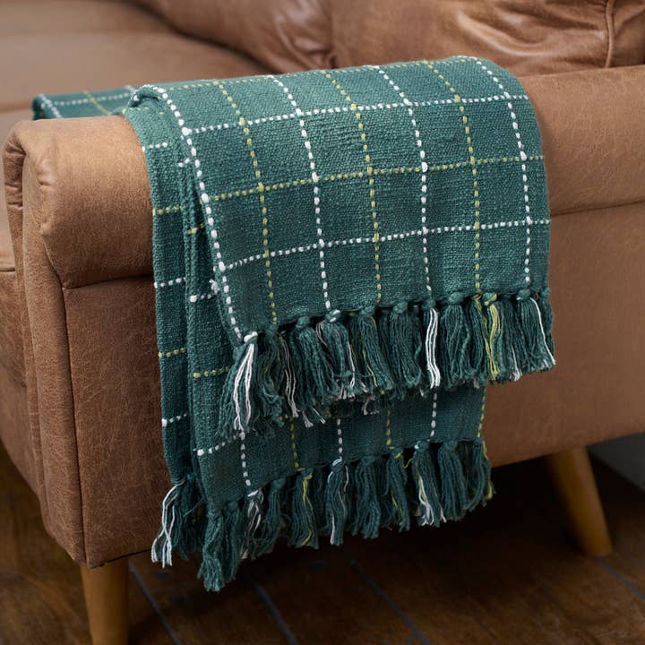 Primitives by Kathy - Wholesale Throw Blanket - Green Plaid Throw2