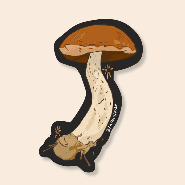 Mushroom Sticker | Orange Oak Bolete Waterproof Vinyl Sticke for wholesale by Brush & Bird Paper Co.