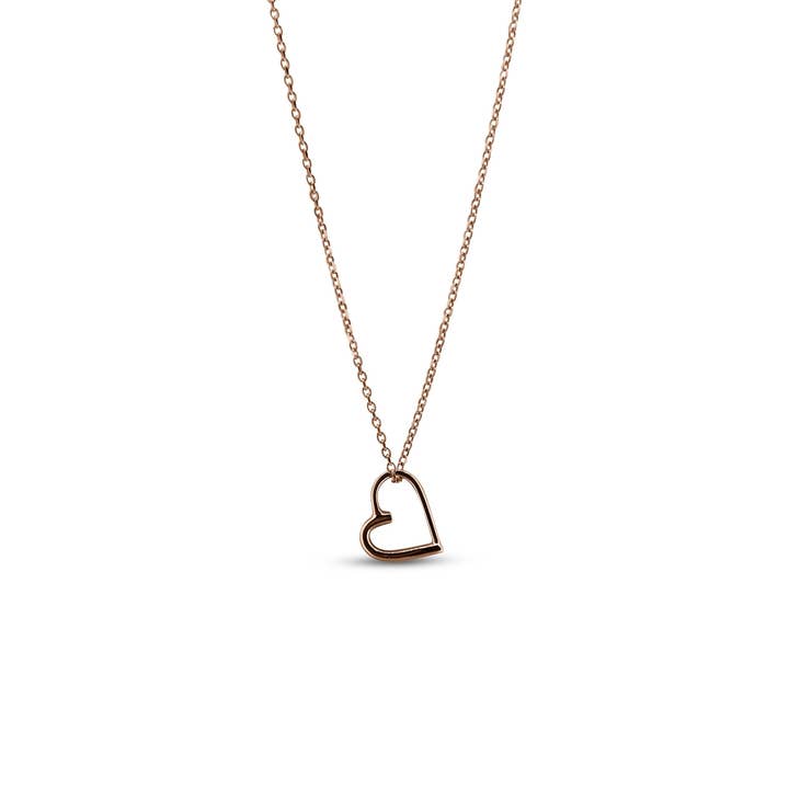 Collier Sweet Heart en or rose pour la vente par Maree London