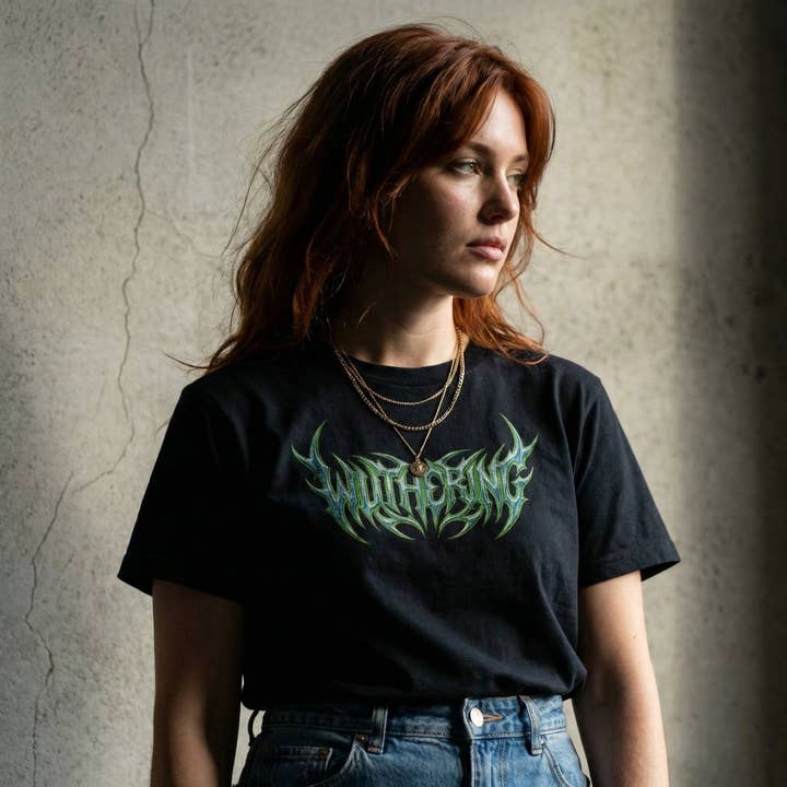 The "Wuthering" Metal Tee for wholesale by MagicMerchEmporium