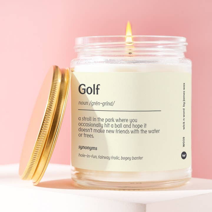 Wick n Word - Wholesale Jar/Filled Candle - Personalized Golf Gift Golf Definition Candle Gift For Golfer Best Golfer Funny Surprise Gift Holiday Gift W0390