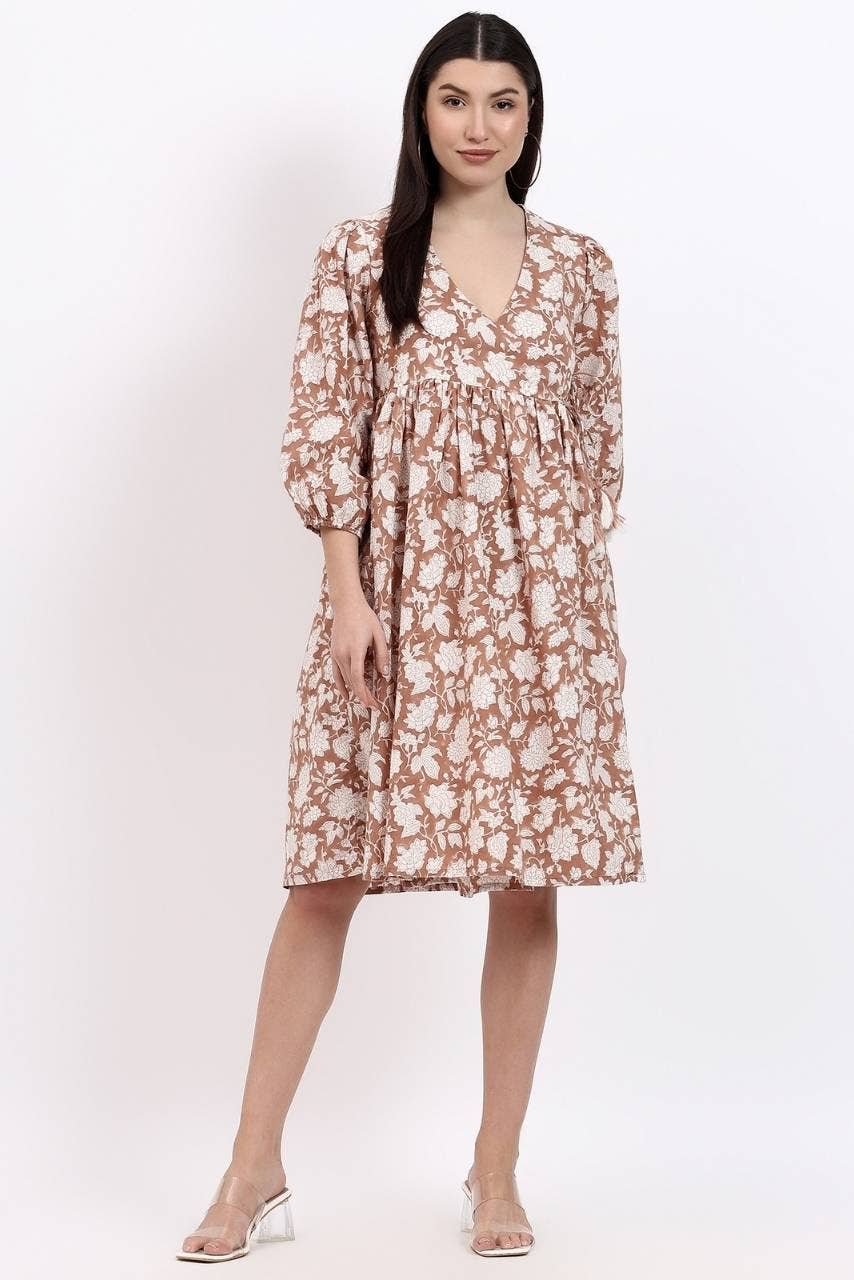 Hi Handmade - Vente Robe – femme - Robe Midi Angie - Mocha1