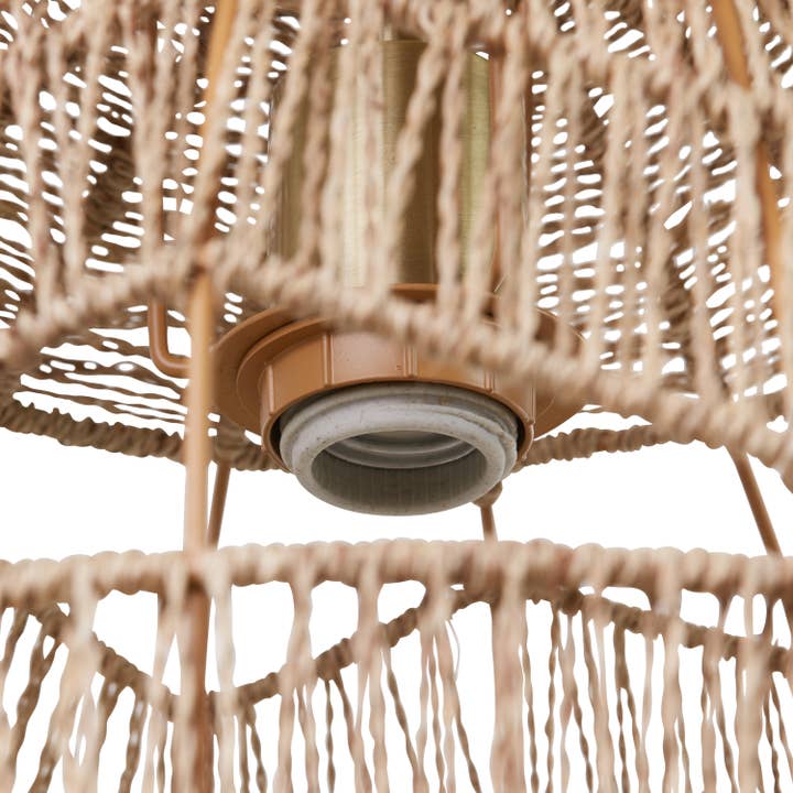 River of Goods - Wholesale Chandelier/Hanging Light - 15.5"H Xiomara Brown Hemp Cage Hanging Pendant Light12