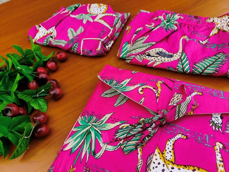 bhavnas boutique – wholesale Sleepwear set – Women's – 100% Pure Cotton PJ Set Women Printed Indian Night Wear1