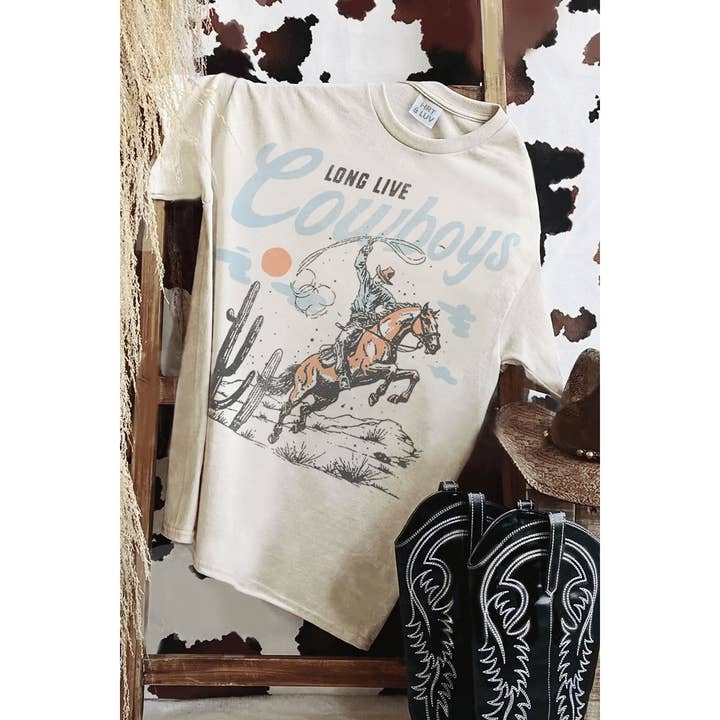 HRTandLUV - Wholesale T-Shirt (Graphic) - Women's - LONGLIVE COWBOYS MINERAL GRAPHIC TEE5