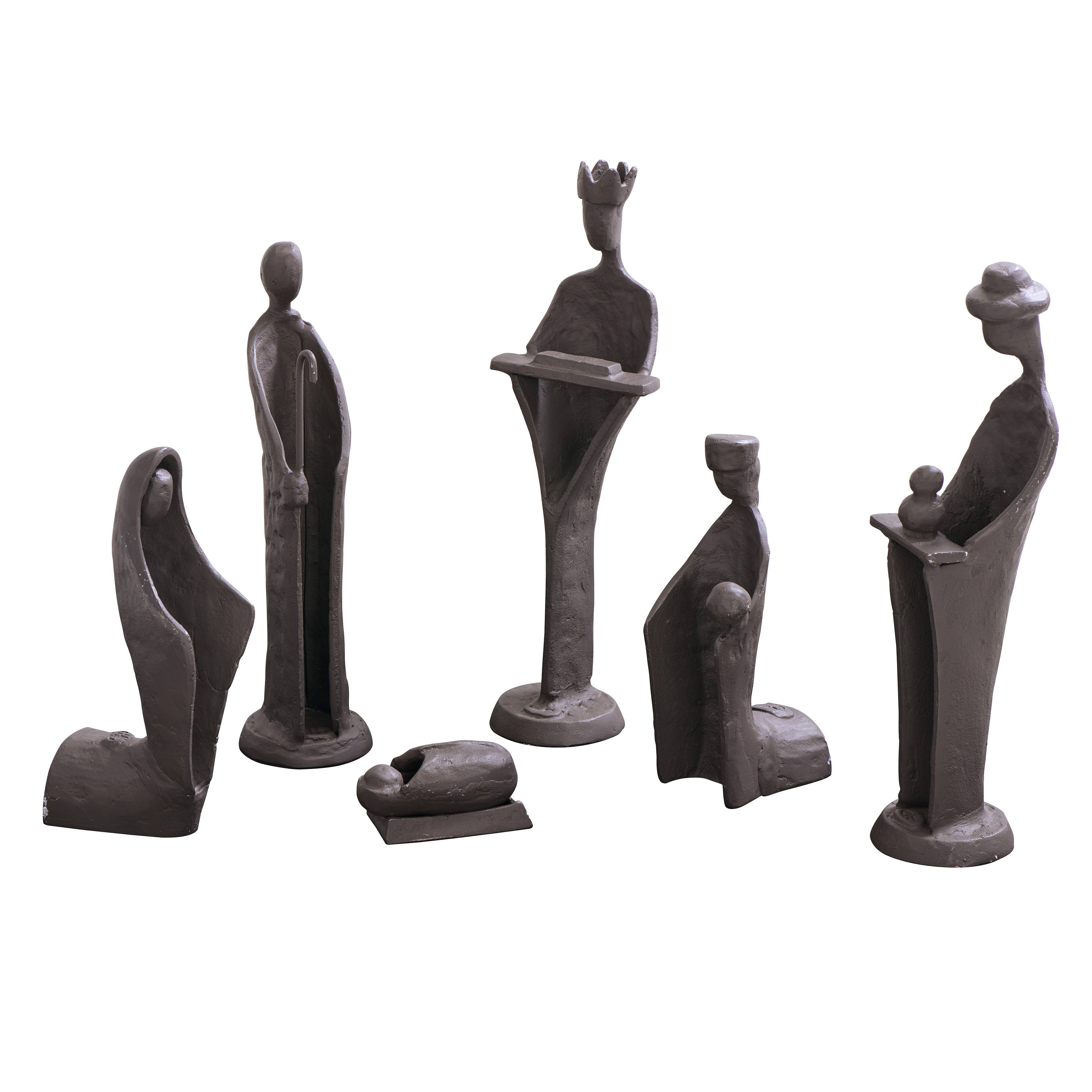 Danya B - Wholesale Nativity Scene Decor - Modern 9-Inch Cast Iron Nativity Sculpture Set (6 Figures)2