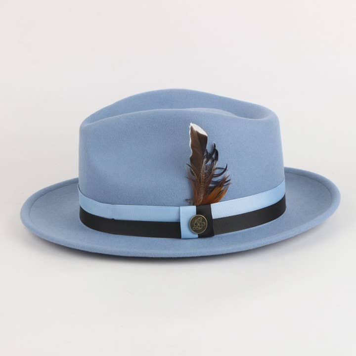 The Madison Fedora | Fine Australian Wool Fedora Hat | Carolina Blue for wholesale by Steven Land