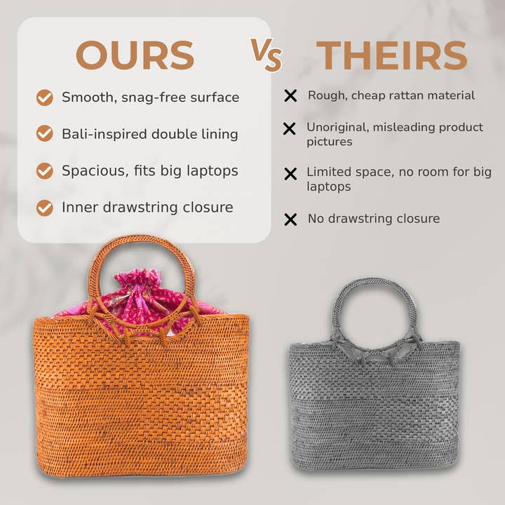 Ganapati – Großhandel Henkeltasche – Damen – Handtasche aus Rattan Bali - Kelsey3