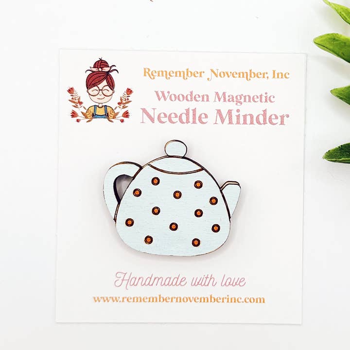 Teapot Needle Minder, Wooden Magnetic Needle Minder for wholesale by Remember November, Inc
