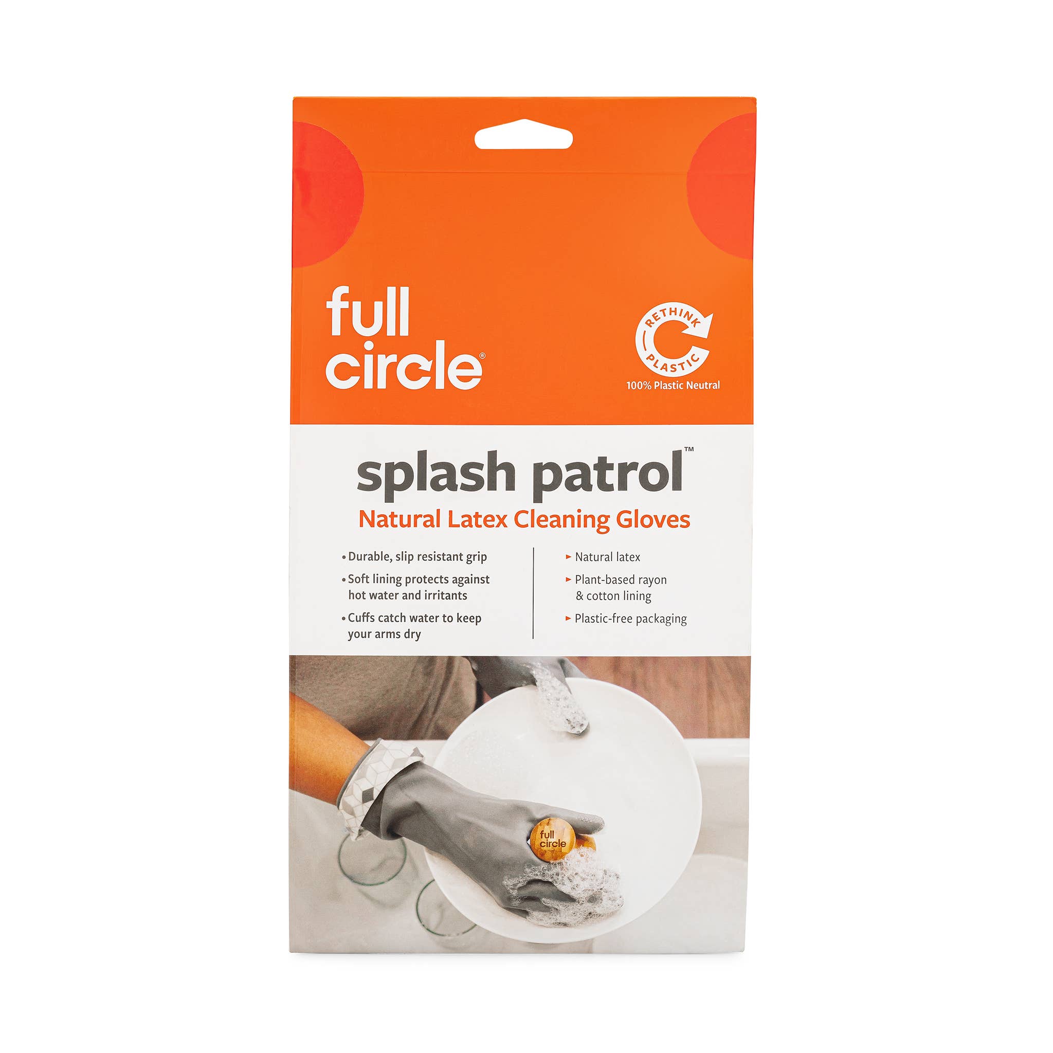 Full Circle Home - Wholesale Cleaning Gloves - Splash Patrol Natural Latex Cleaning Gloves2