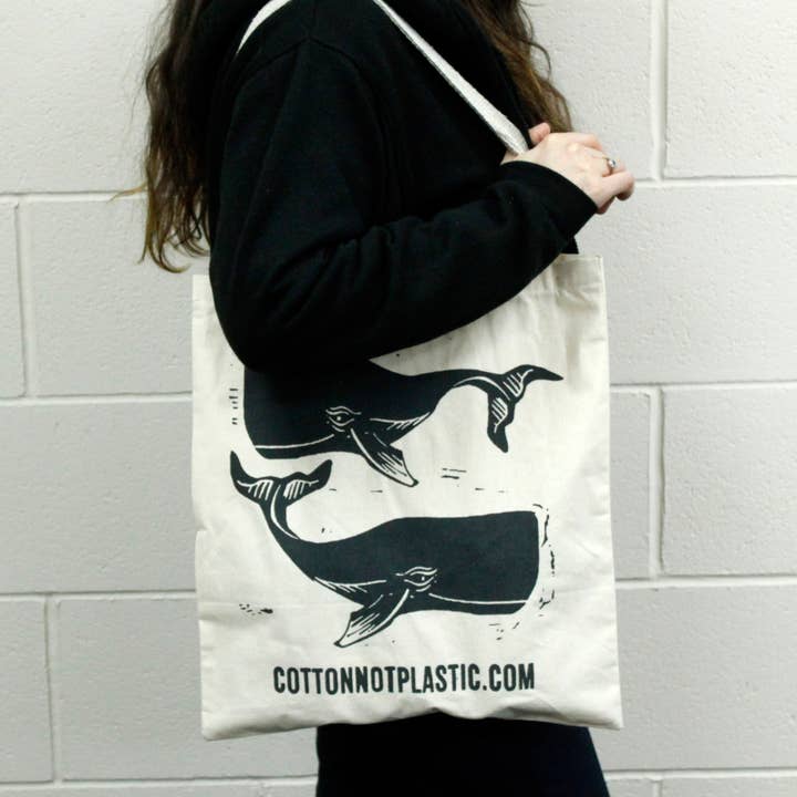 AWGifts Europe - Wholesale Tote Bag - Unisex - Lrg Natural 6oz Cotton Bag 38x42cm - WHALES1
