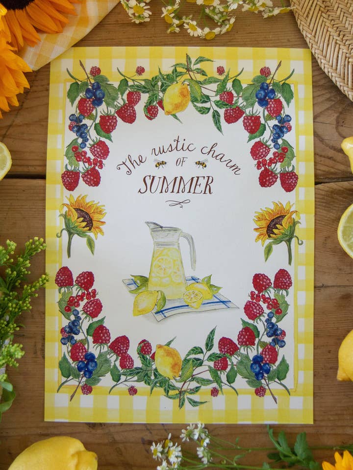 Affiche A4 - Eté rustique pour la vente par CAROFROMWOODLAND