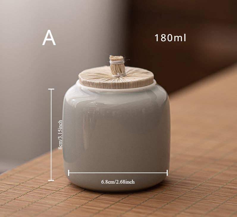 Gohobi （We cover U.S. import duties） - Wholesale Jar - Gohobi Ceramic Tea Storage Jars Ice Grey (Straw Lid)0