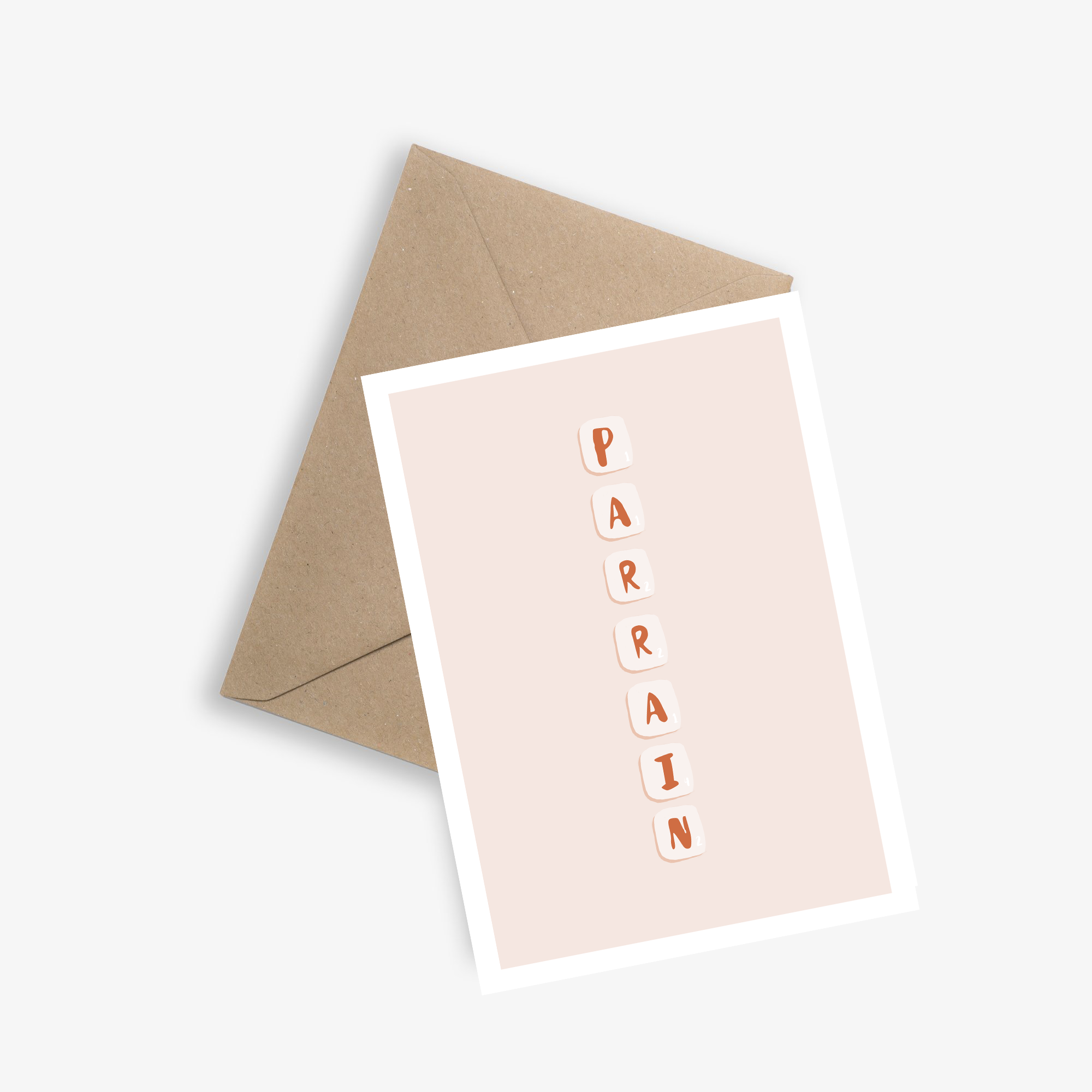 LE PAPIER GRAPHIQUE – postal de bebé por atacado – Cartão simples Marraine / Parrain (madrinha e padrinho)4