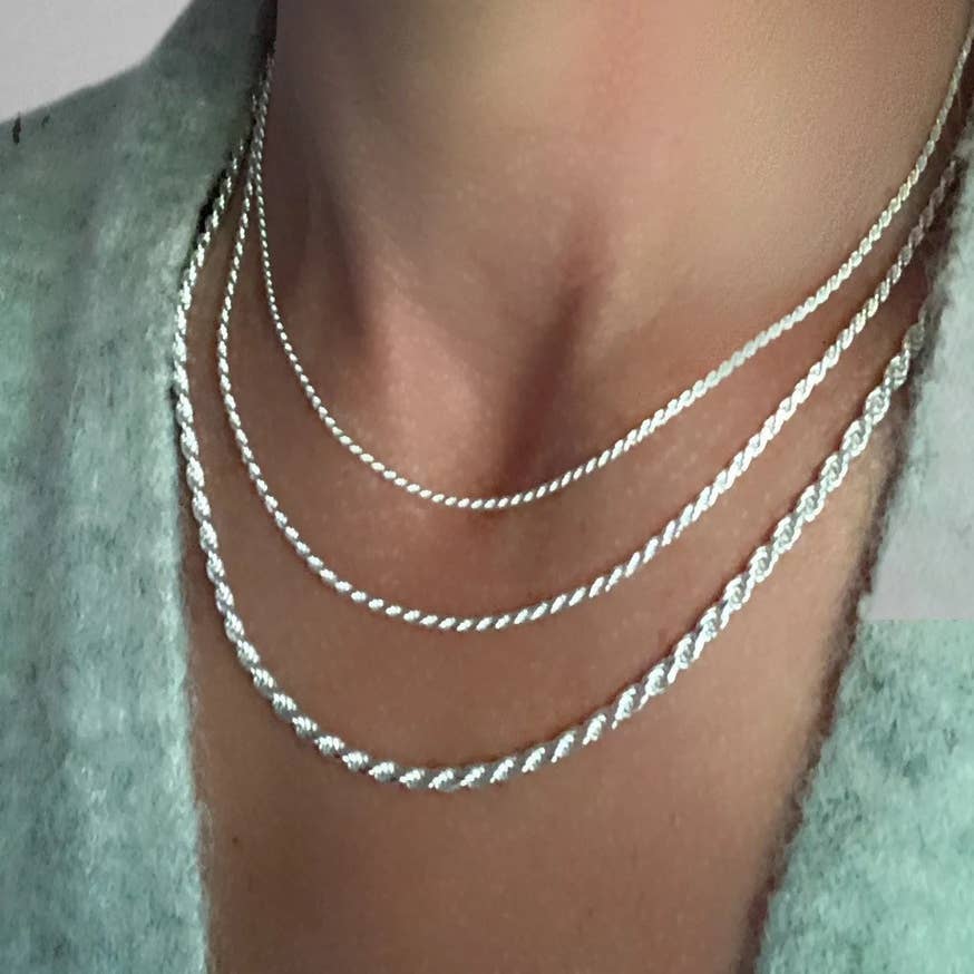 Sterling Silver Stash Lock Chain Link Necklace
