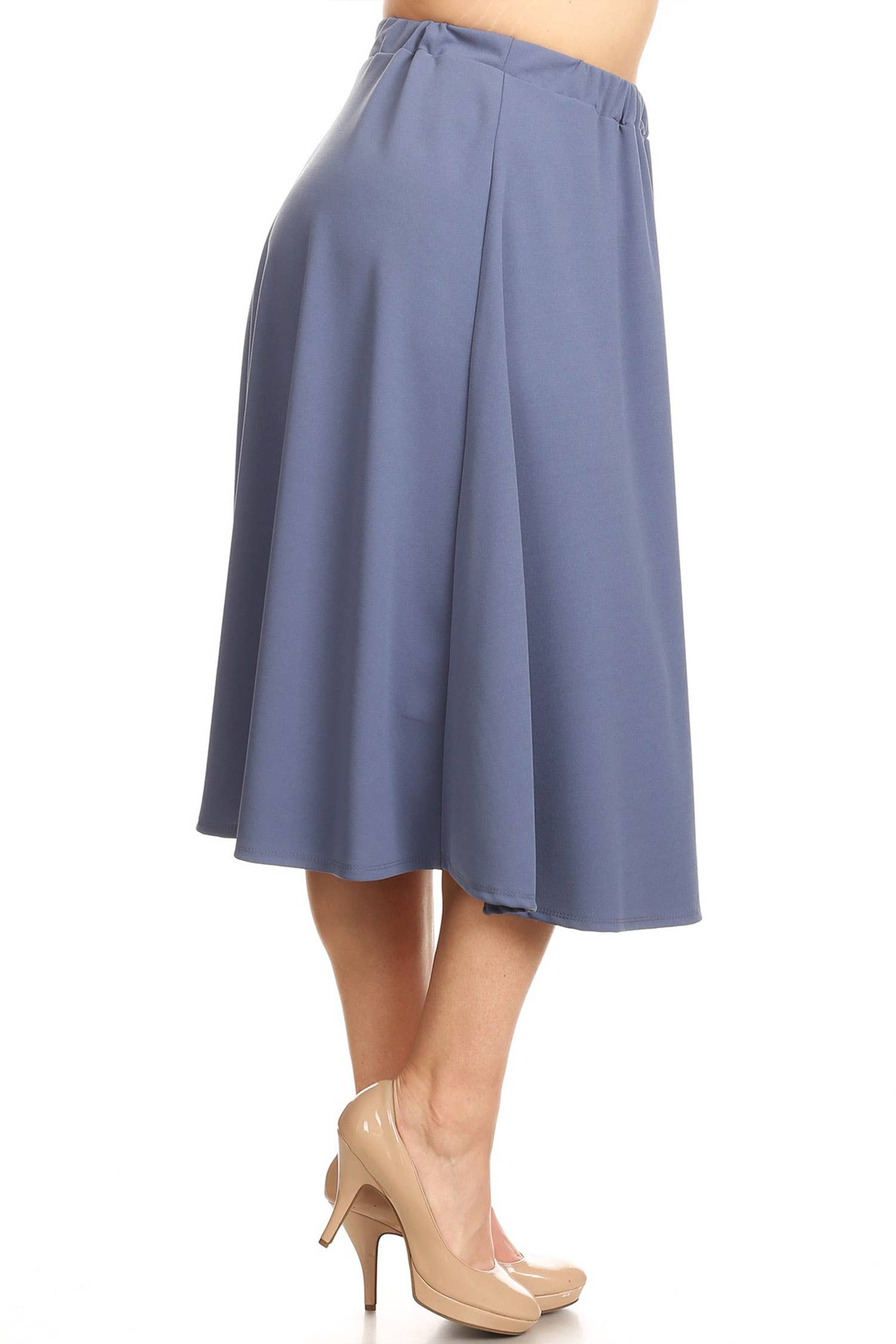 MOA COLLECTION - Vente Jupe – femme - Jupe mi-longue taille trapèze taille haute pour femmes37