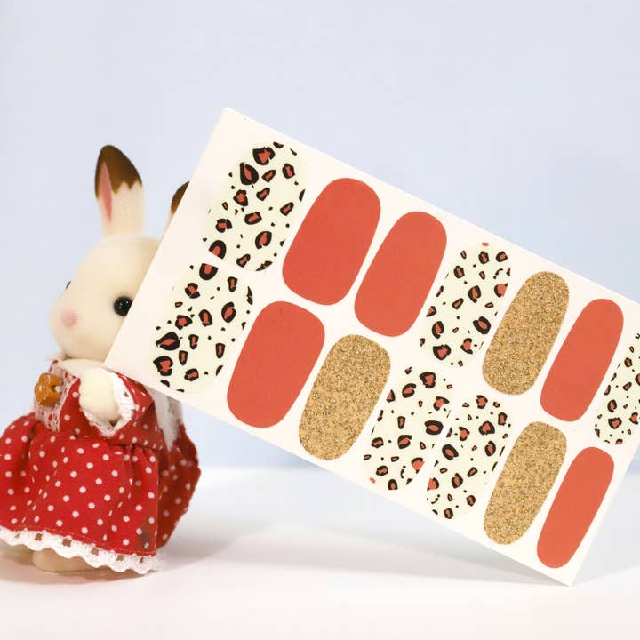 ClebleNails – wholesale Nail art/decal – Cheetah Nail Wraps / Leopard Nail Polish Strips / Glitter Nail Stickers / Korean Nail Wraps / Orange Gold Animal Nail Wraps Free Shipping US