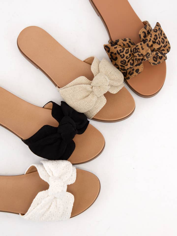CCOCCI - Wholesale Sandals - Women's - WRITER BOW ON THE CUT-OUT UPPER SLIP-ON SANDALS