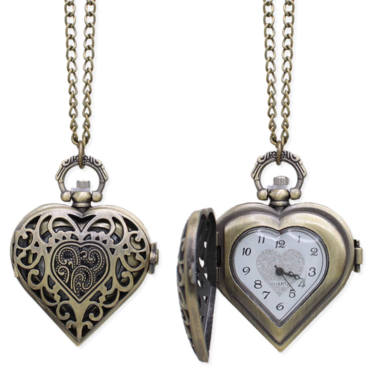 ZAD - Wholesale Locket Necklace - Treasured Heart Pocket Watch Necklace1