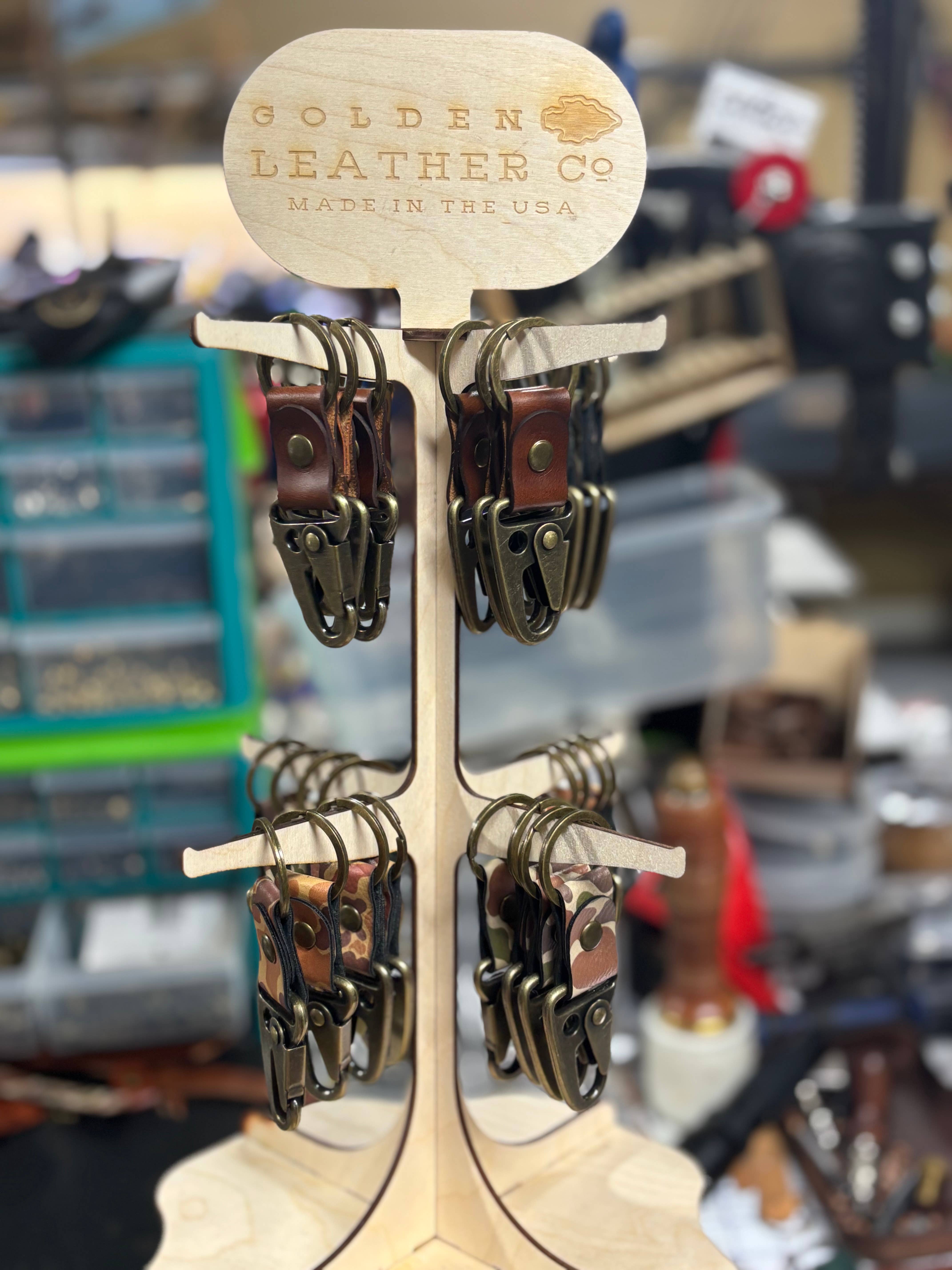 Golden Leather Co. - Wholesale Keychain - Men's - Leather/Camo Clip Keychain2