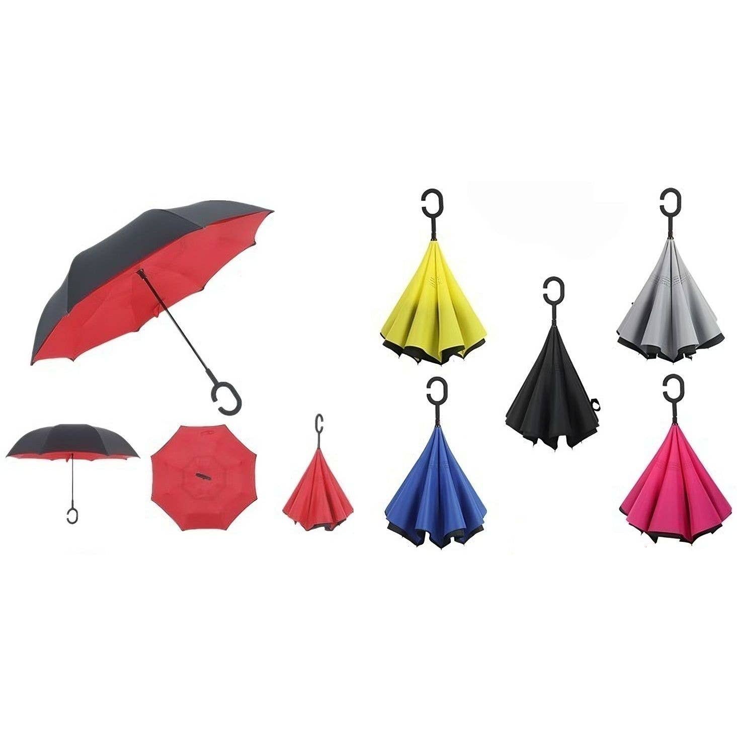 Diacly - Vente Parapluie – unisexe - Parapluie à double couche inversée pliant à l'envers 6 unités1