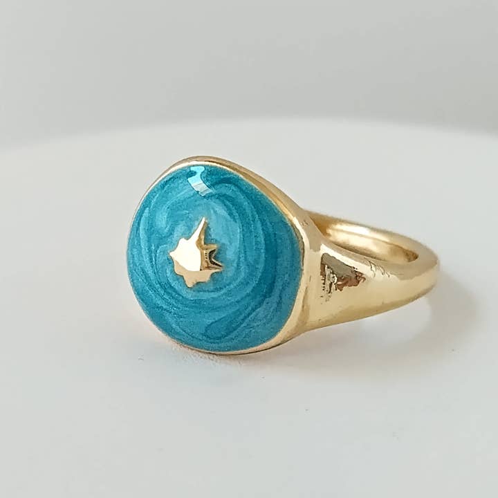 Star Ring, Gold Star Ring, Celestial Ring for wholesale by Piccadilly Pendants