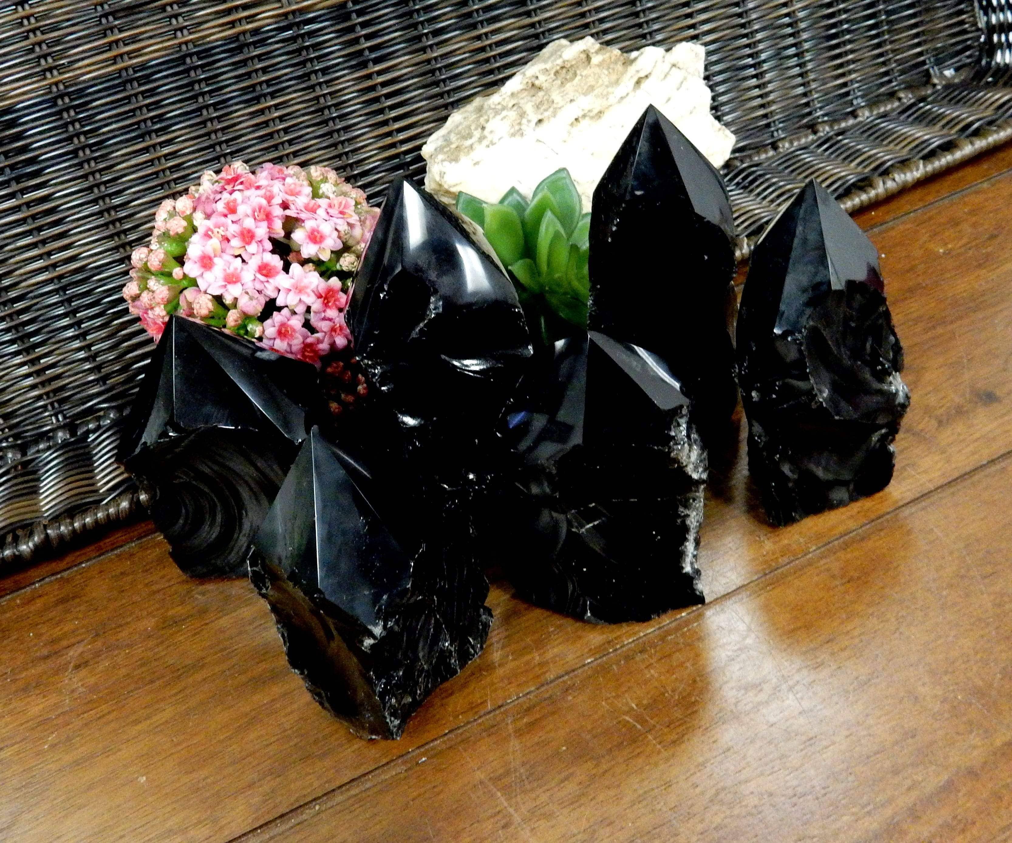 Rock Paradise - Wholesale Spiritual Stone/Crystal - Crystal Black Obsidian Semi Polished Points By Weight13