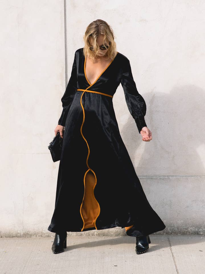 Adrienne zwarte jurk voor wholesale door Le Réussi®