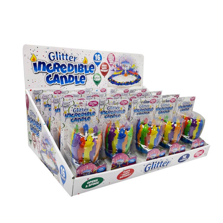 JFL Enterprises - Wholesale Cake Candle - Incredible Candle Glitter Counter Display