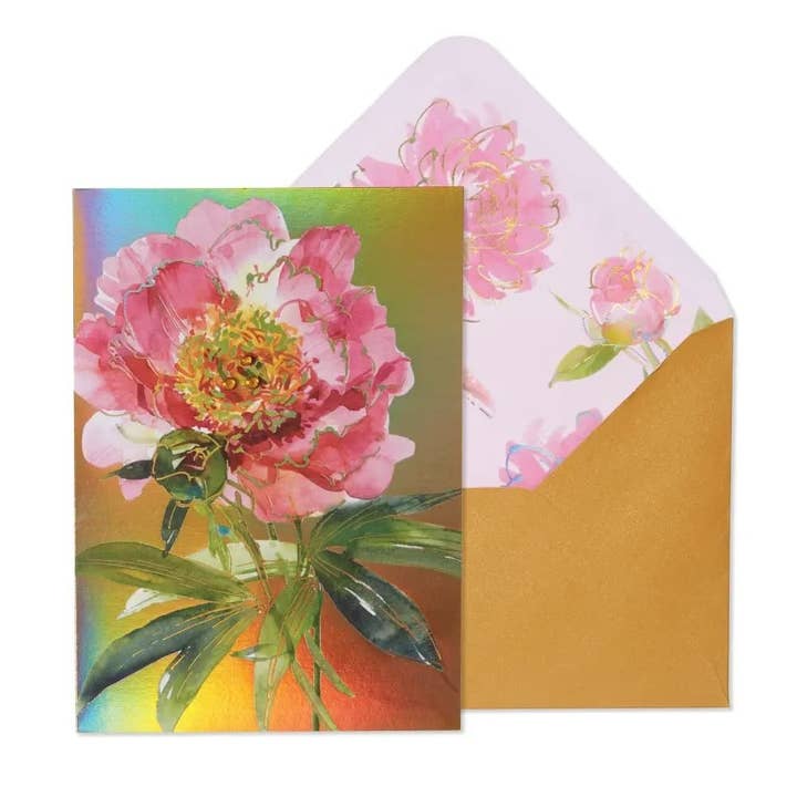 Peony On Gold Mother's Day Card for wholesale by NIQUEA.D