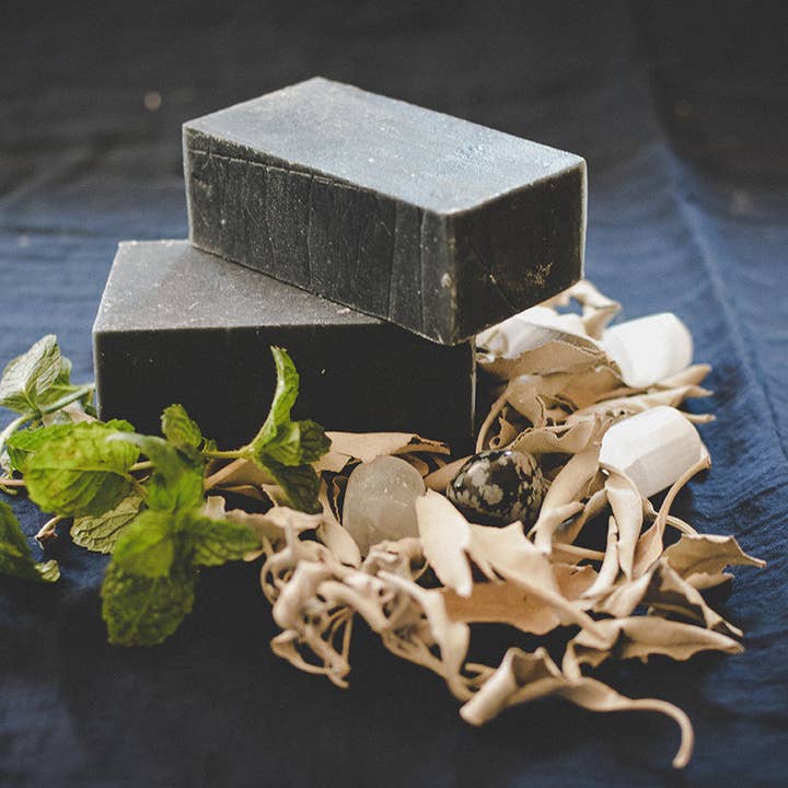 Unscented Charcoal, Olive Oil Soap for wholesale by Sacred Waters Soap Co