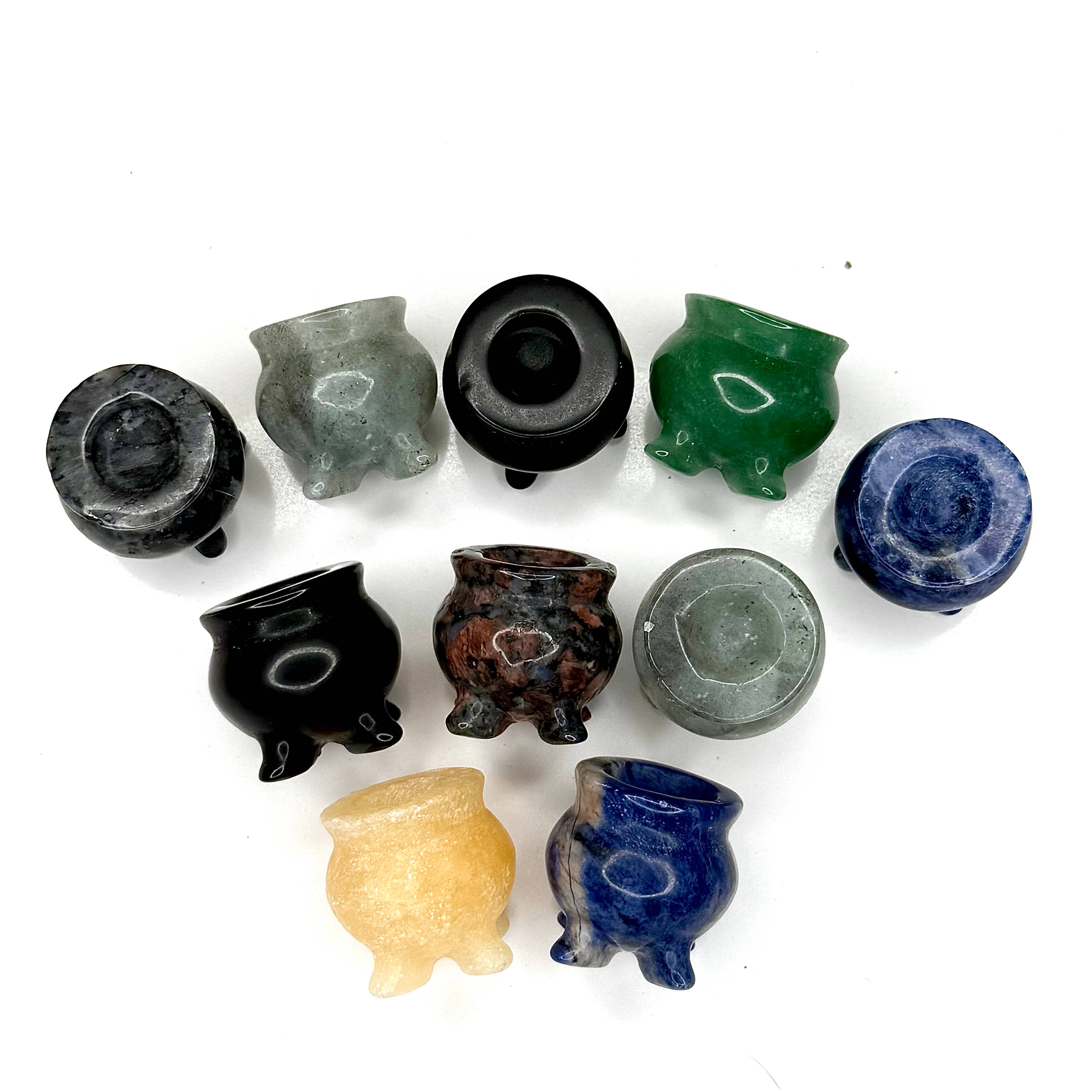 Liv Rocks - Wholesale Spiritual Stone/Crystal - Witch Cauldron Carvings - Mixed Materials1