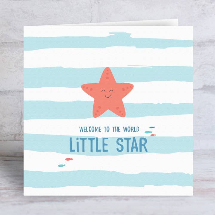 Carte Nouveau Bébé Étoile de Mer pour la vente par KDee Designs