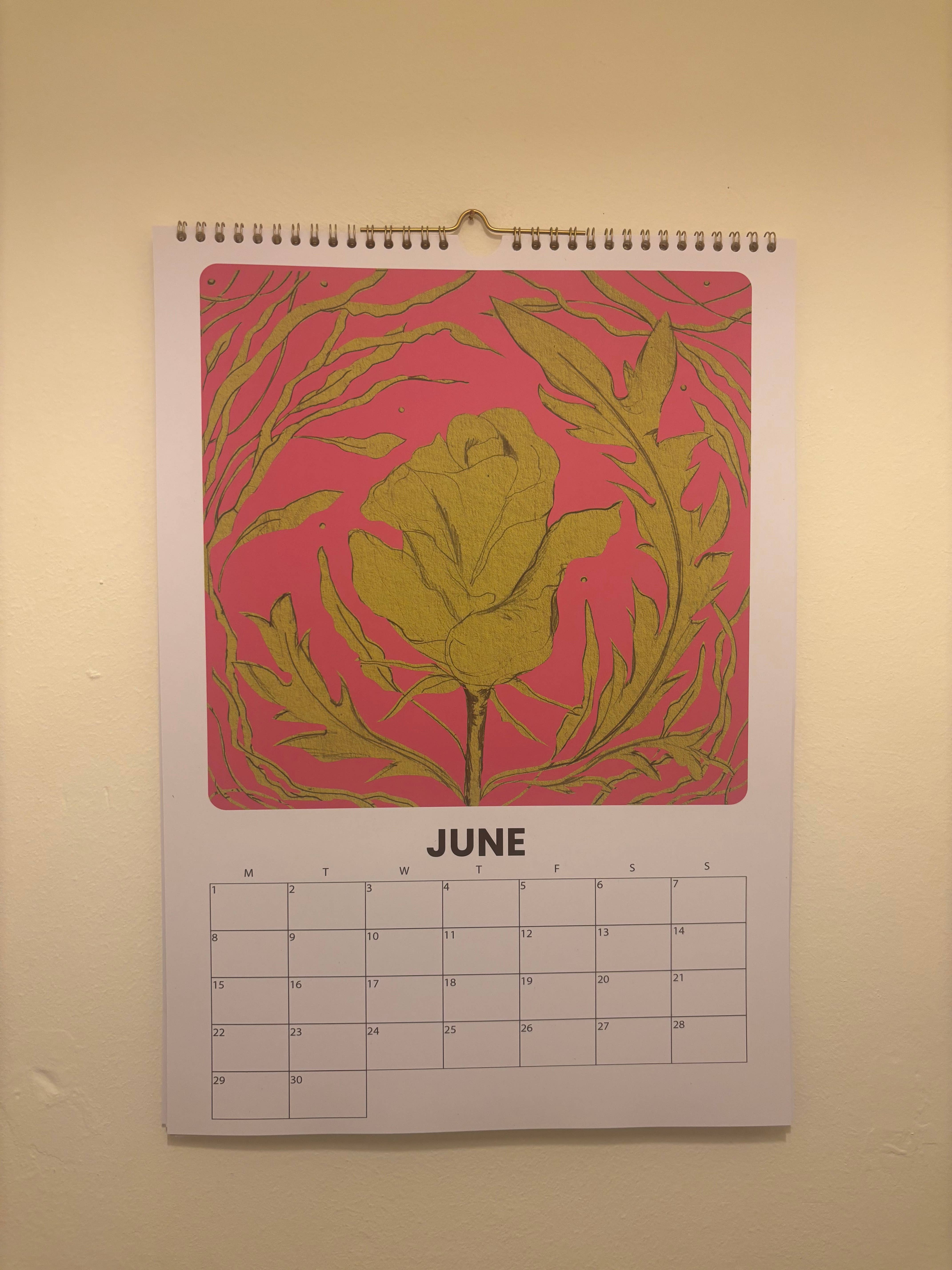 Tomekah George - Wholesale Calendar - Large 2026 Calendar, Flowers Wall Calendar - A311