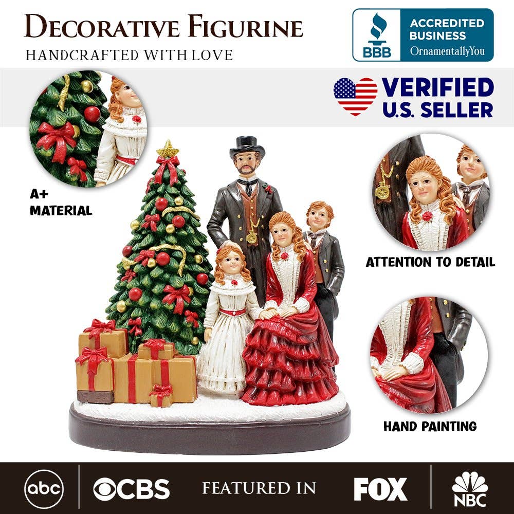 OrnamentallyYou - Wholesale Decorative Figurine - Elegant Victorian Christmas Family Figurine, Vintage Holiday1