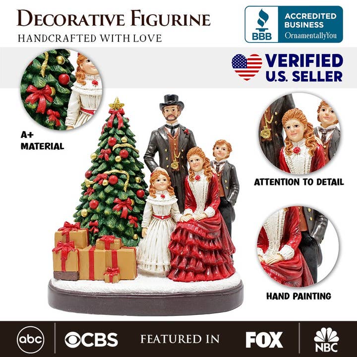 OrnamentallyYou - Wholesale Decorative Figurine - Elegant Victorian Christmas Family Figurine, Vintage Holiday1