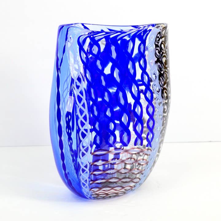 Via Graceffo - Wholesale Vase - Murano Glass Large Luxury Art Vase, Vessel, Blue0
