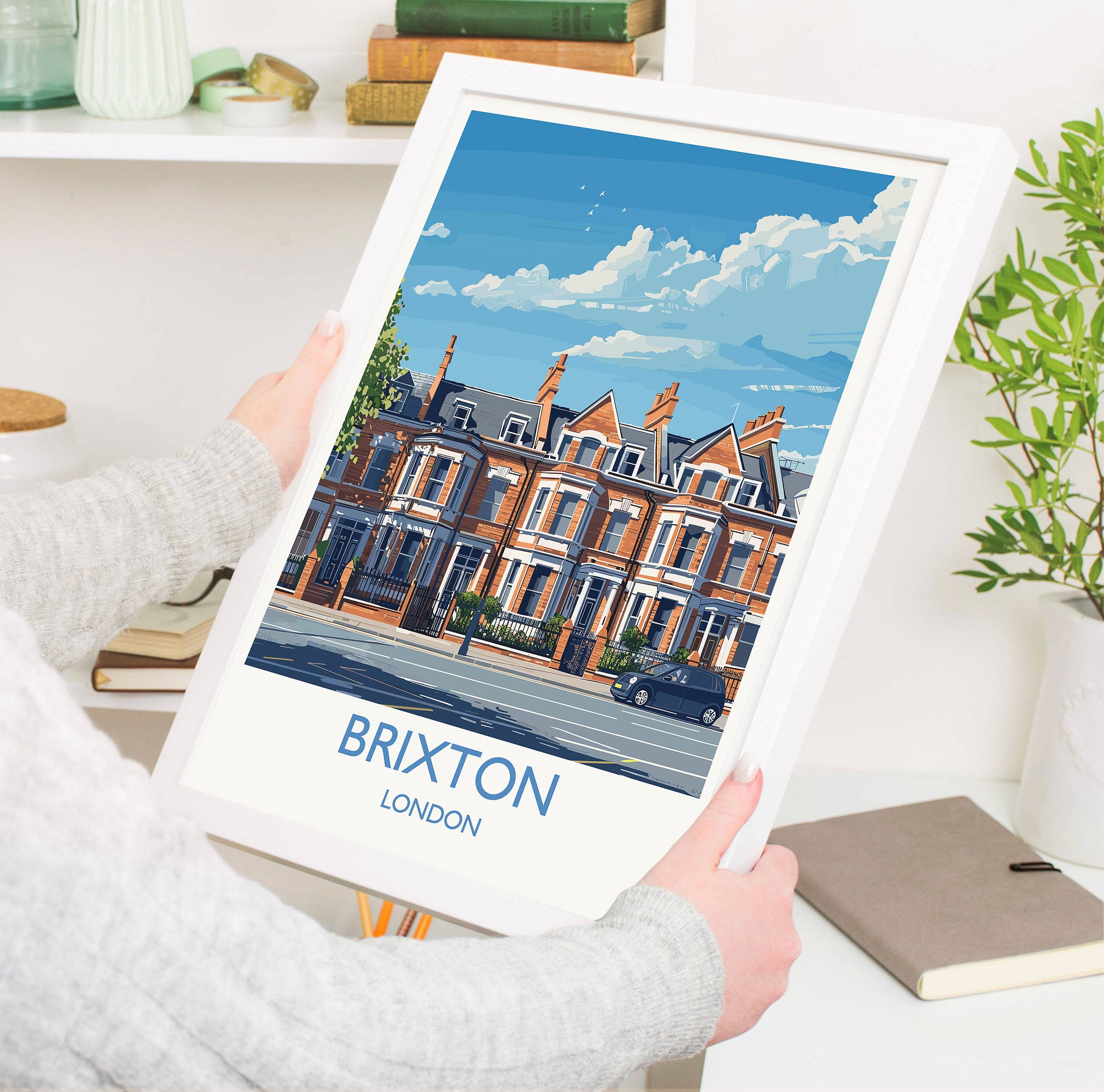 NQ Media Designs - Wholesale Art Print - Brixton Travel Poster, Travel Print of Brixton, London Poster, Brixton Art Gift, London Art Lovers UK Travel Gift1