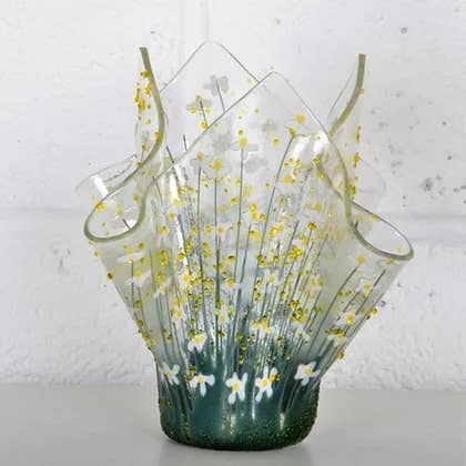 Vetro fuso fatto a mano - Daisy Large Tealight per la vendita all'ingrosso da parte di Pam Peters Designs