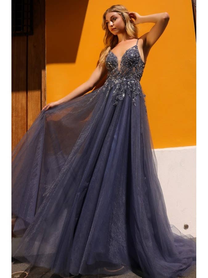 LACE/BEAD SEE-THROUGH TOP A LINE DRESS for wholesale by Babyfox Apparel