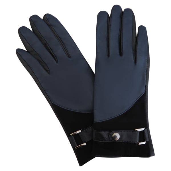 Cadelle Leather - Wholesale Gloves – Women's - Two Tone Glove | Black - Navy2