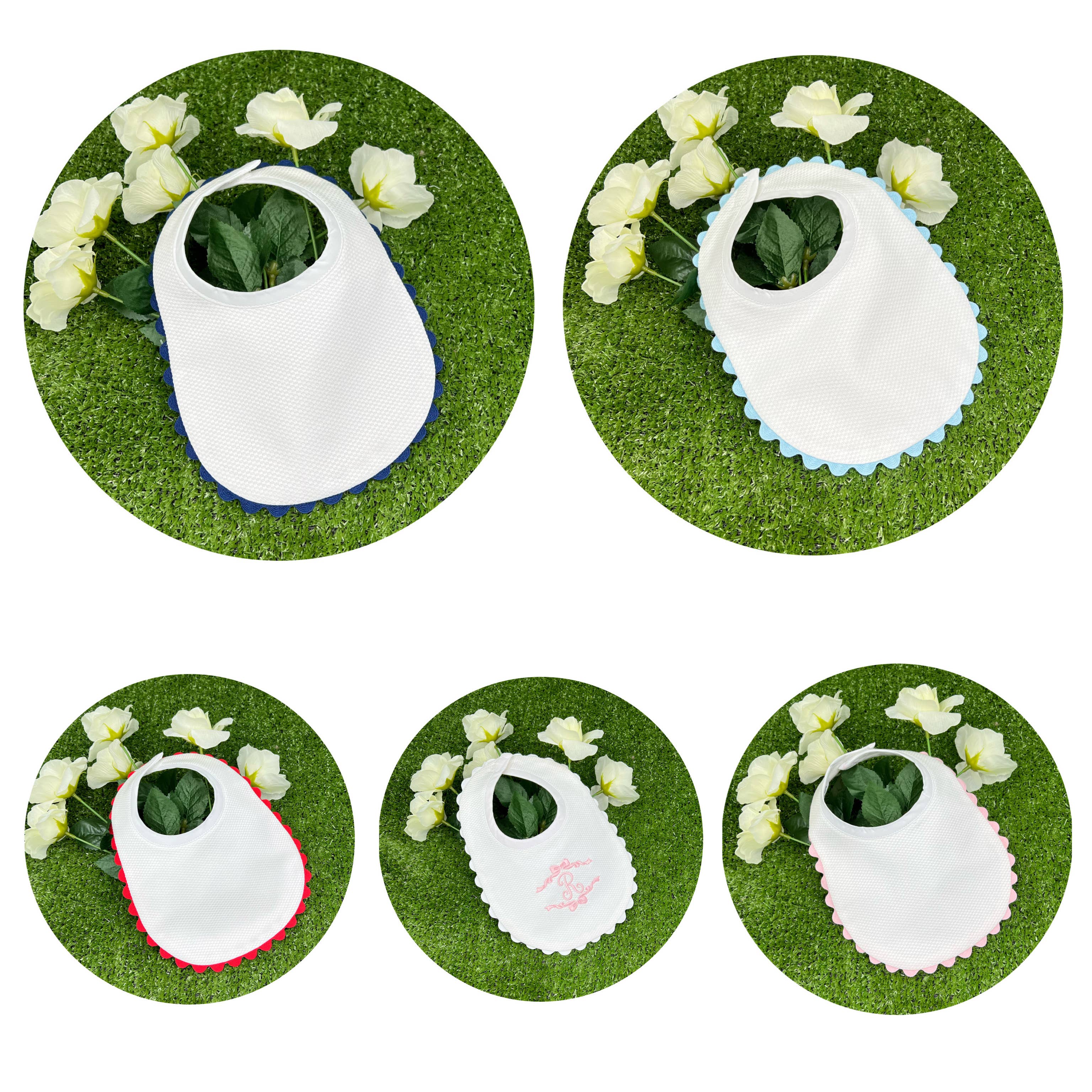 THE ROYALTY COLLECTION – Engroshandel Hagesmæk - Baby – Hvid bomuld Pique spædbarn hagesmæk2