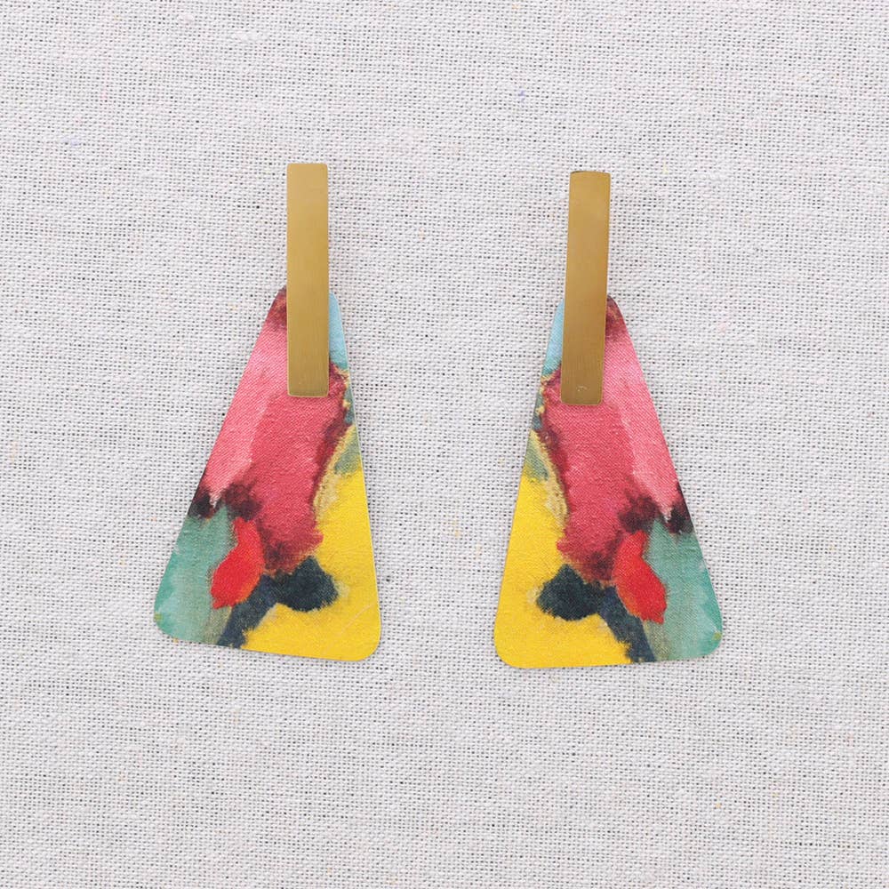 Sonata - Wholesale Snap Jewelry - Triangular Hanging Steel Earrings Drawing5