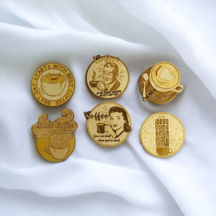 Set di 6 sottobicchieri in legno da caffè - Utensili da colazione per la vendita all'ingrosso da parte di Studio Rima